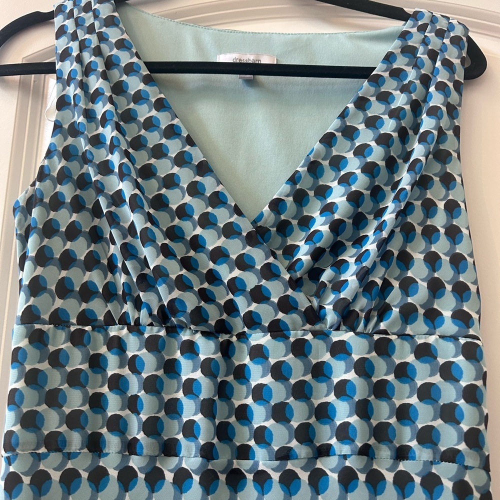Vintage Y2K Fit and Flare retro dot midi dress. Lined. Tie back. Geometric. - Picture 4 of 13
